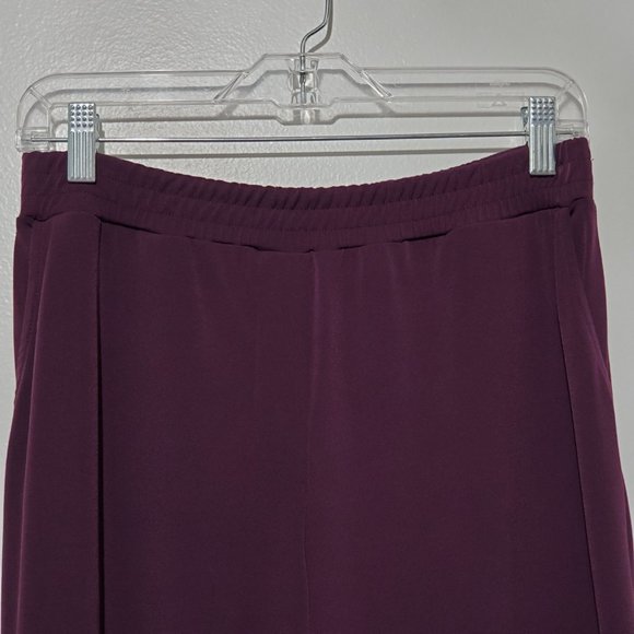 Susan Graver Eggplant Purple Liquid Knit Pull-On Zip Ankle Jogger Pants Size XS - Picture 3 of 14
